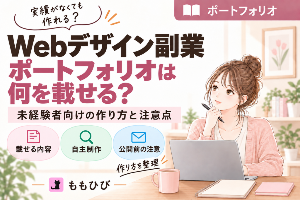Webデザイン副業のポートフォリオに載せる内容と未経験者向けの作り方