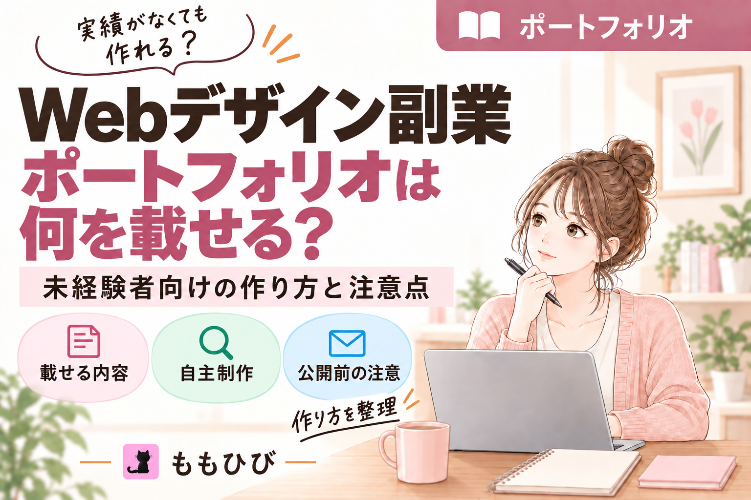 Webデザイン副業のポートフォリオに載せる内容と未経験者向けの作り方