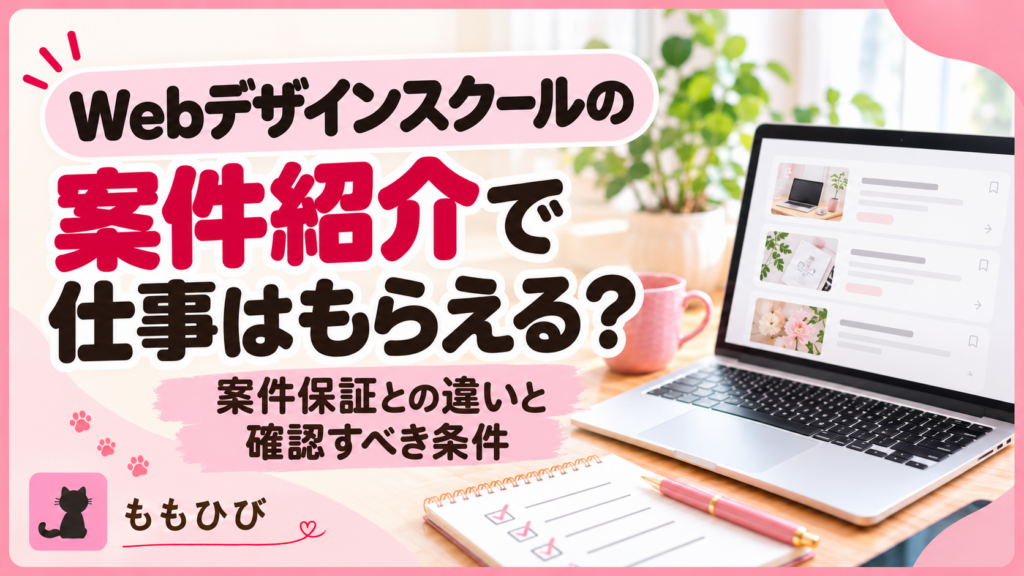 Webデザインスクールの案件紹介で仕事はもらえる？案件保証との違いと確認すべき条件